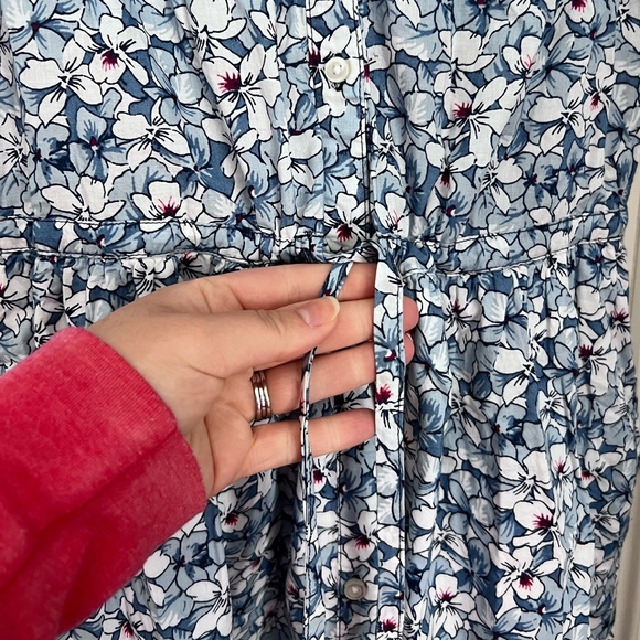 NWT Gap floral dress button front drawstring with pockets - Picture 8 of 11